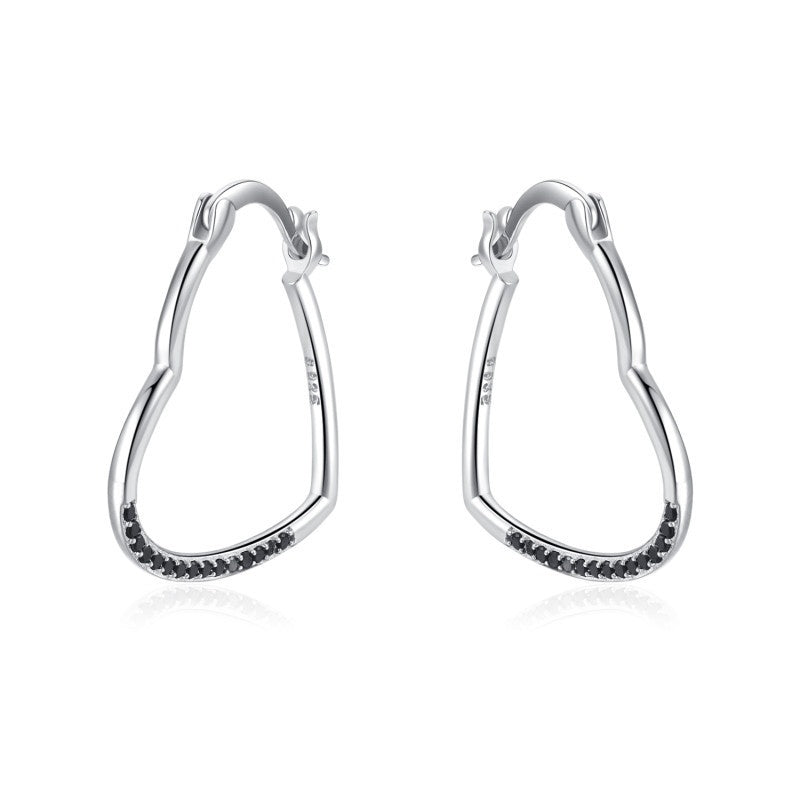 Creative Hollow Heart-shaped Zircon Necklace And Earrings
