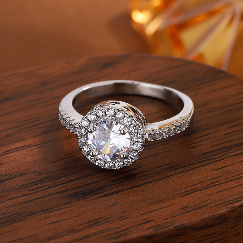 Round Zircon Wedding Ring