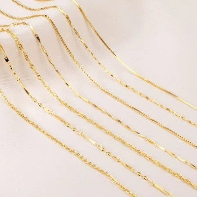 Pure Color Silver Necklace Clavicle Chain