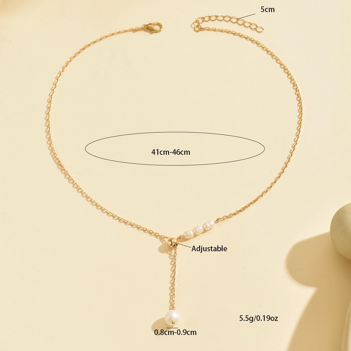 Elegant Gold-Tone Pearl Drop Necklace
