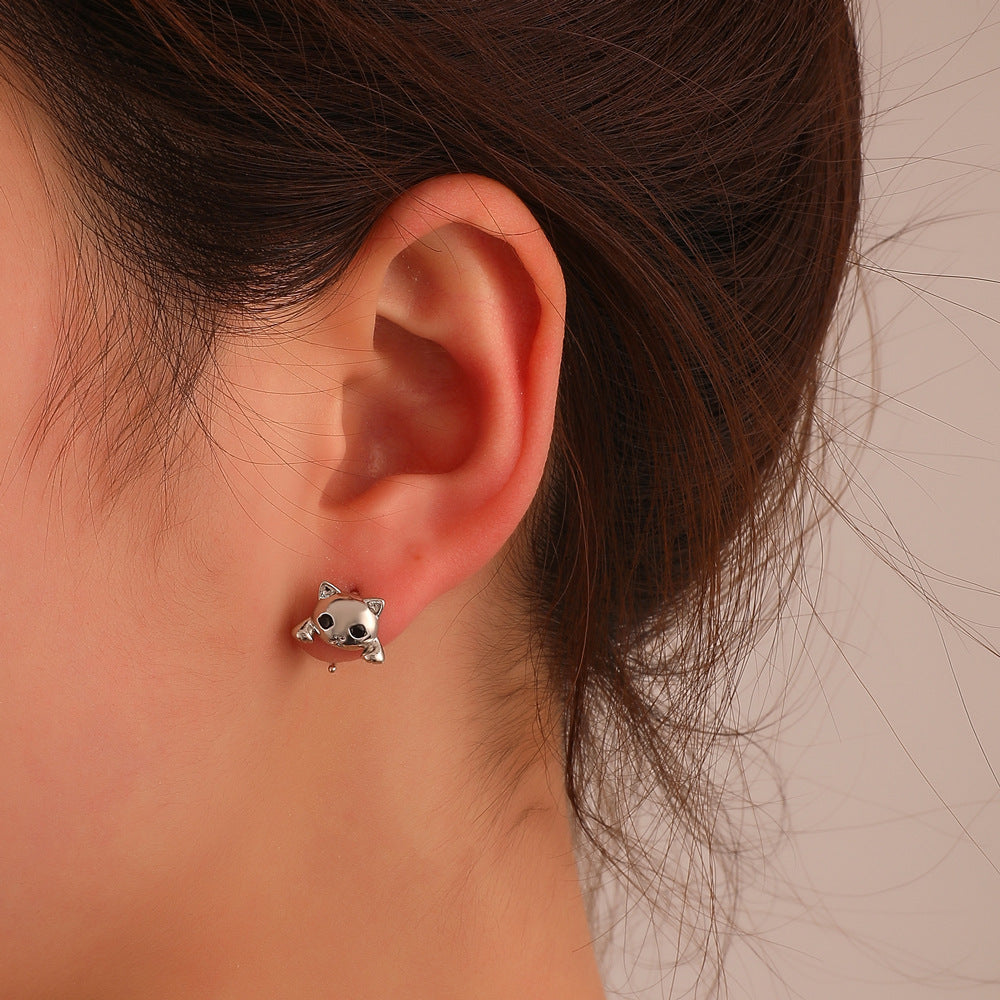 Cute Cat Retro Fashion Minority Design Simple Earrings