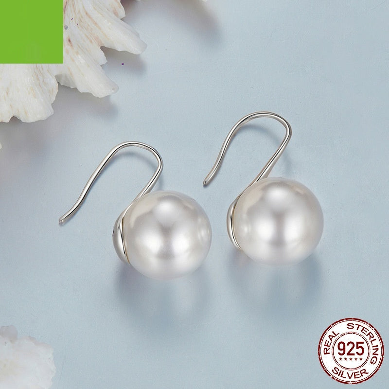 Sterling Silver Shell Pearl Ear Studs