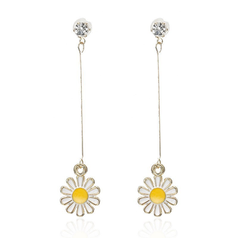 Summer Fresh And Versatile Colorful Daisy Flower Earrings