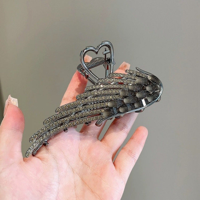 Rhinestone Wings Shark Hair Clip