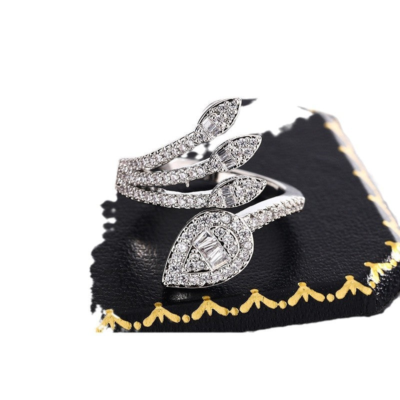 Creative Leaves Zircon Ring