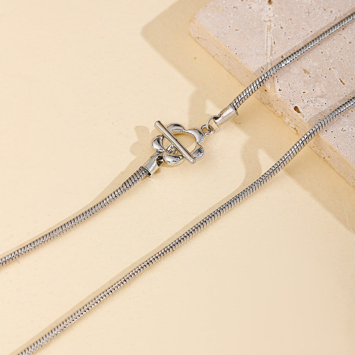 Hip Hop Double Layer Snake Bones Chain Necklace