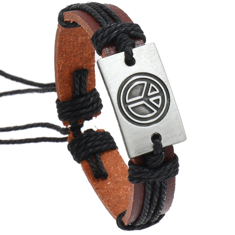 Vintage Handmade Braided Leather Bracelet