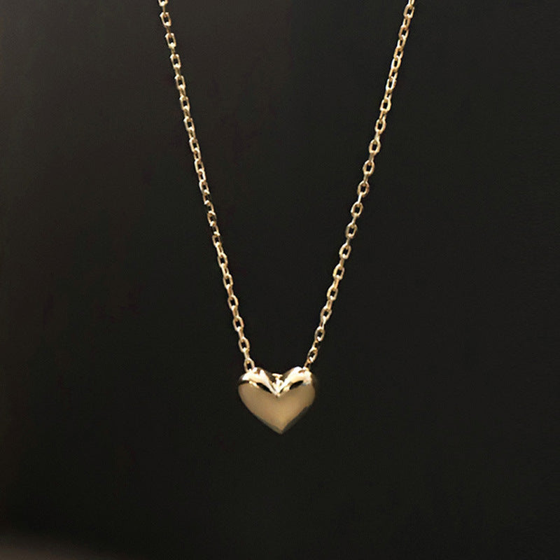 925 Sterling Silver Plated 14K Gold Heart-shaped Pendant Necklace