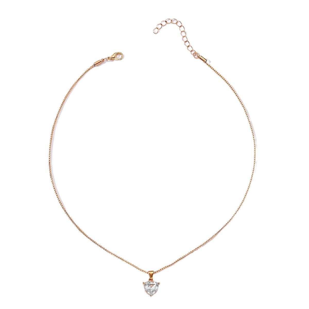 Love Pendant Alloy Diamond-studded Necklace