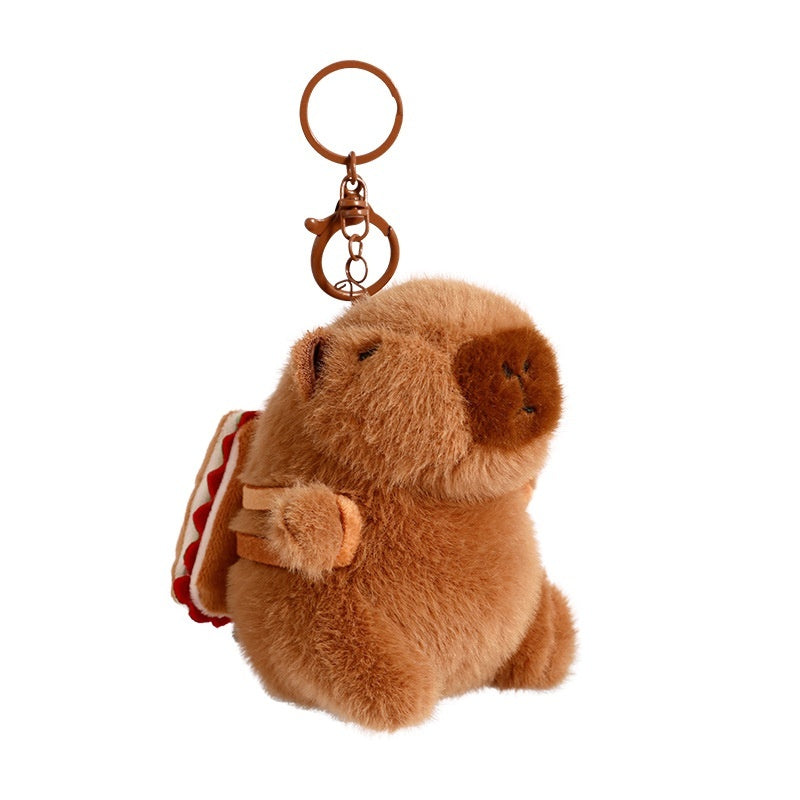 Cute Cartoon Plush Foodie Small Capybara Creative Keychain