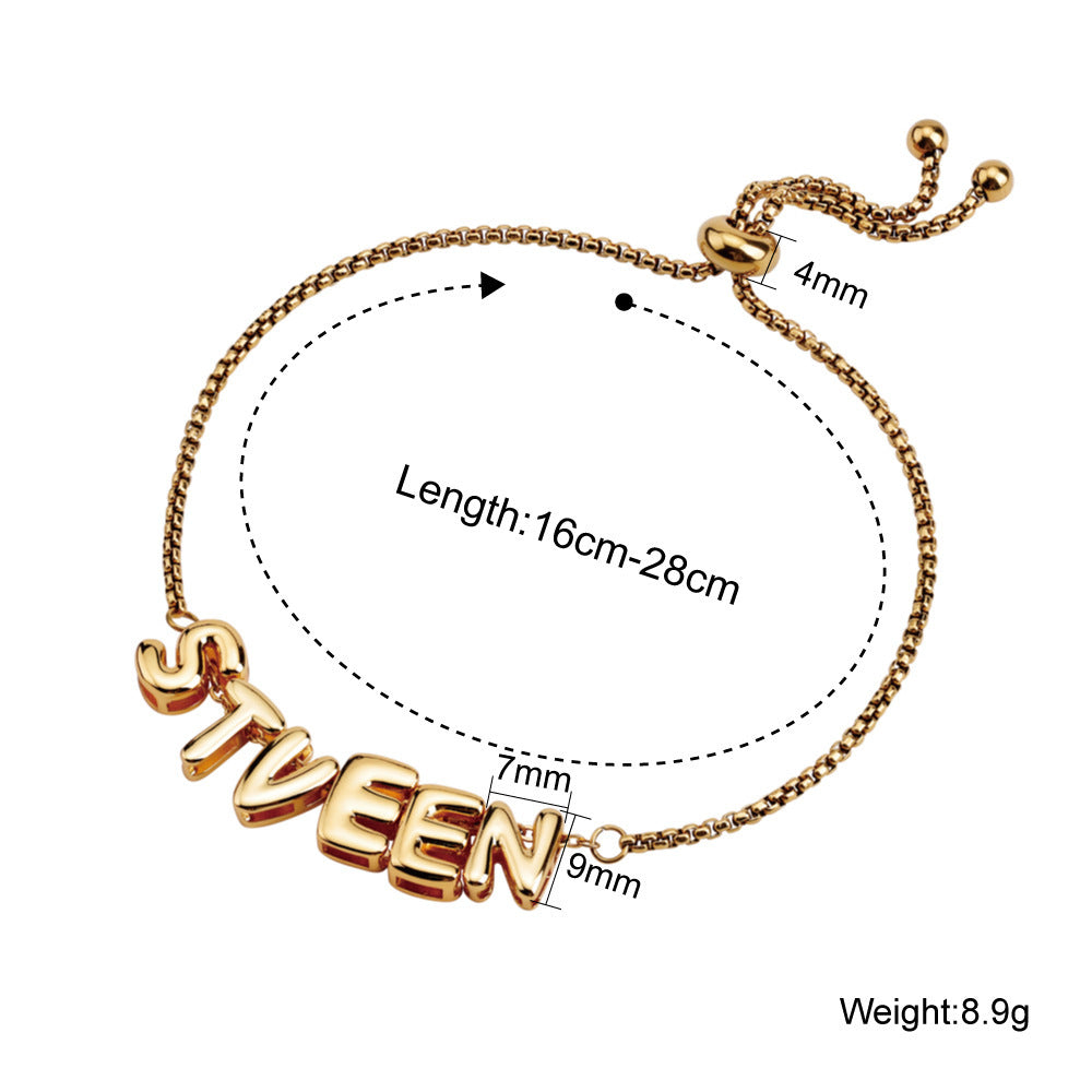 Letter Stretchable Bracelet 26 English Combination Wax Rope Bracelet
