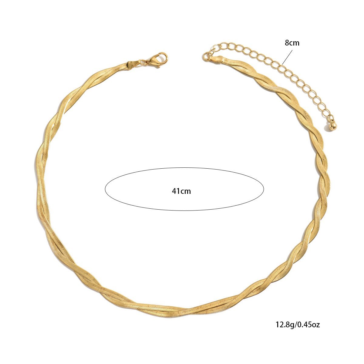 Elegant Gold-Tone Twisted Chain Choker Necklace