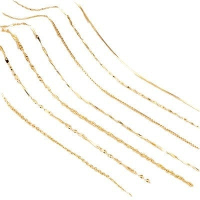 Pure Color Silver Necklace Clavicle Chain