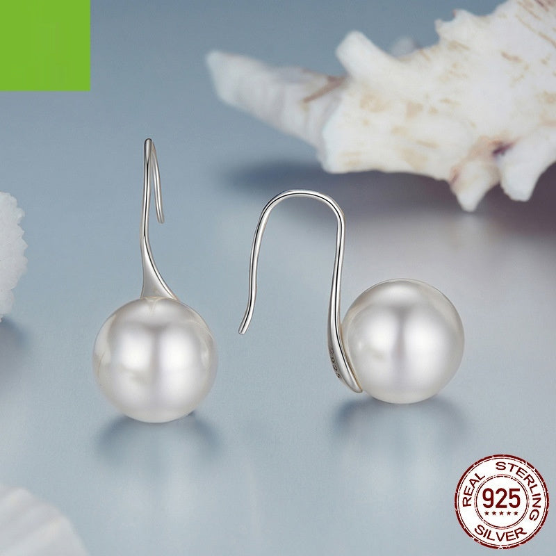 Sterling Silver Shell Pearl Ear Studs