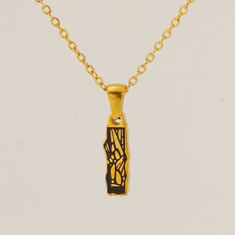 Letter Necklace Titanium Steel No Fading