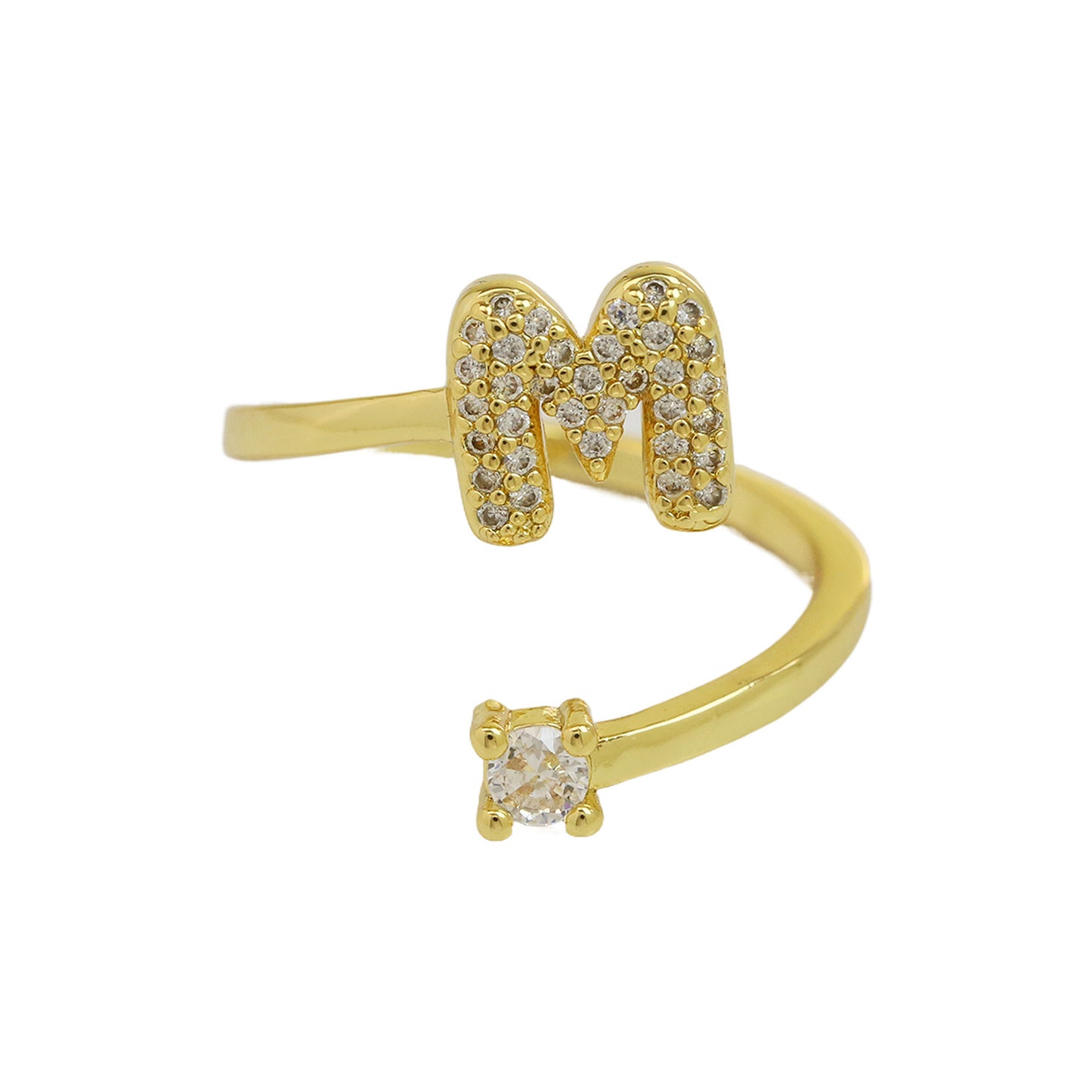 Cute 26 English Letters Open Adjustable Personality Ring