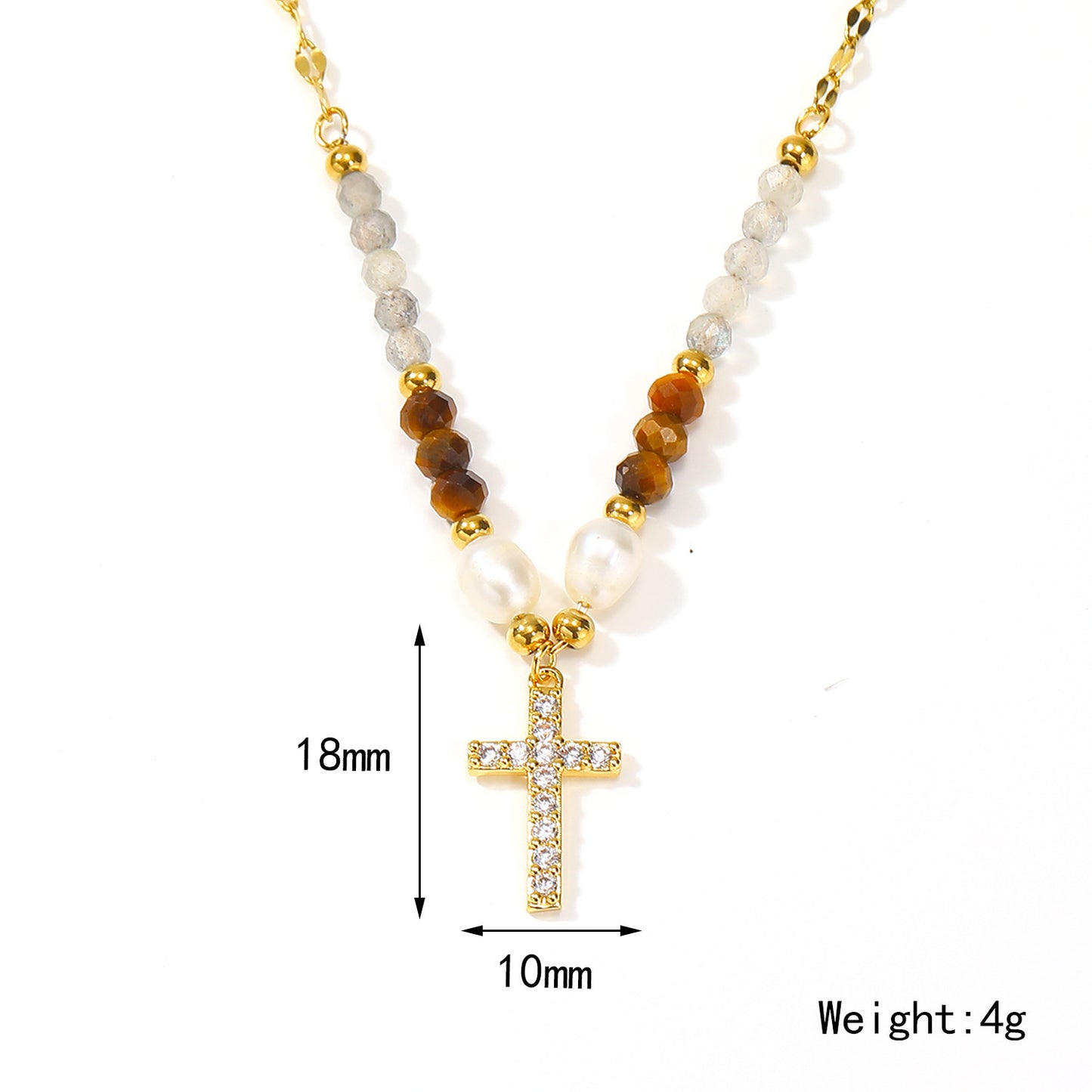Ins Niche Design Beaded Cross Clavicle Chain