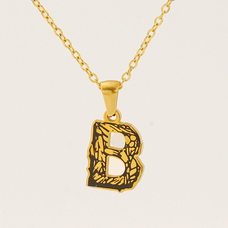 Letter Necklace Titanium Steel No Fading