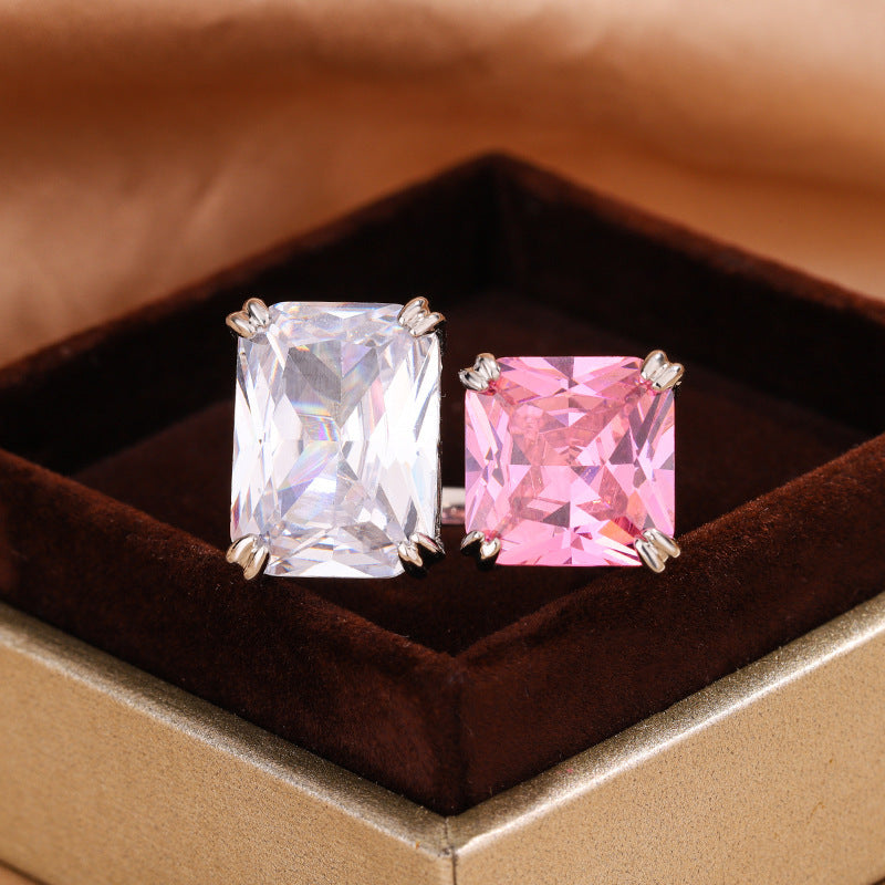 Artificial Topaz Square Ring
