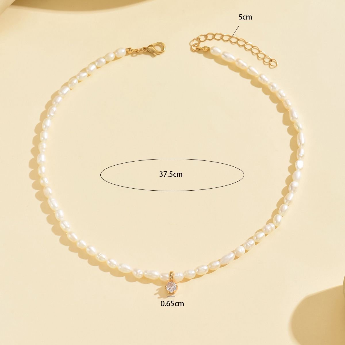 Elegant Freshwater Pearl Choker Necklace With Diamond Pendant