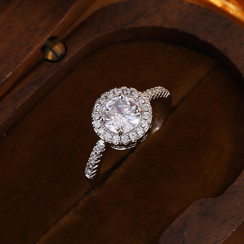 Round Zircon Wedding Ring