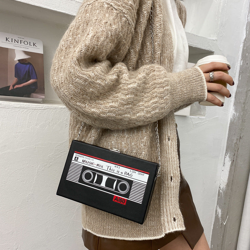 Creative Tape Chain Crossbody Box Bag