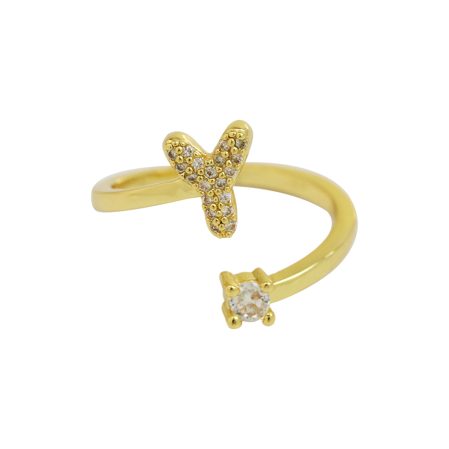 Cute 26 English Letters Open Adjustable Personality Ring