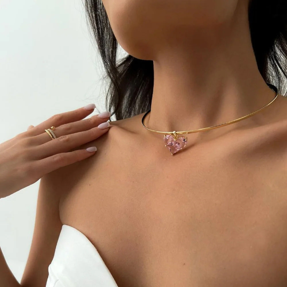 Simple Fashion Rhinestone Pendant Necklace