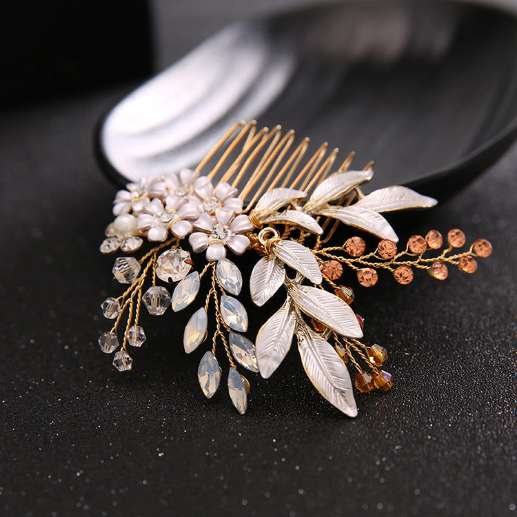 Handmade Gold Leaf Hair Comb