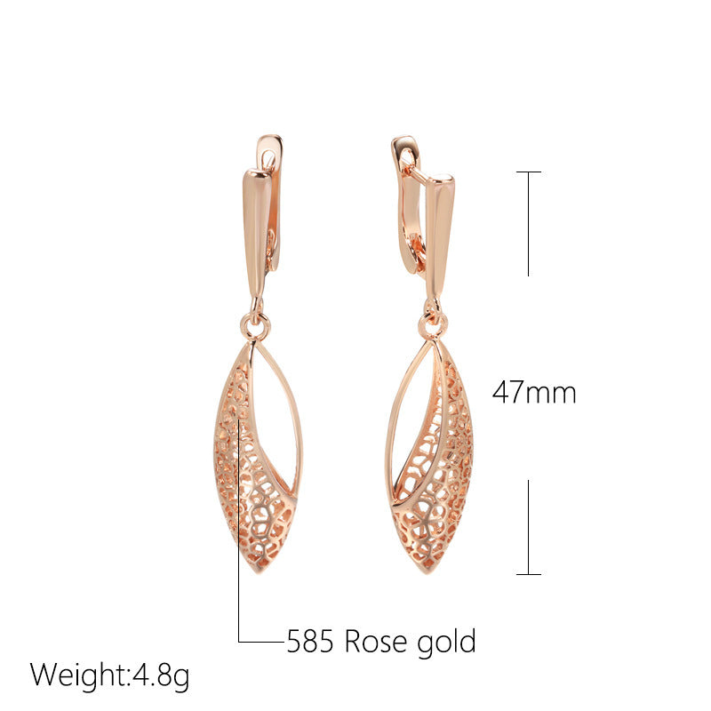 Electroplated Real Gold Hollow Retro Earrings