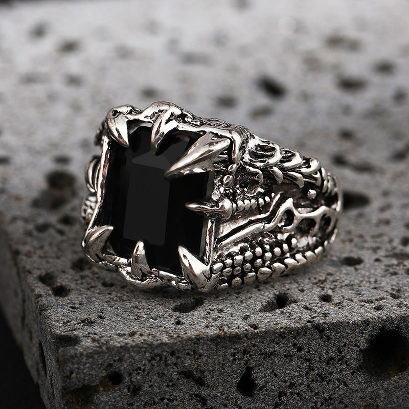 Vintage Dragon Claw Ring High Profile Fashion Tide Multicolor Zircon Ring