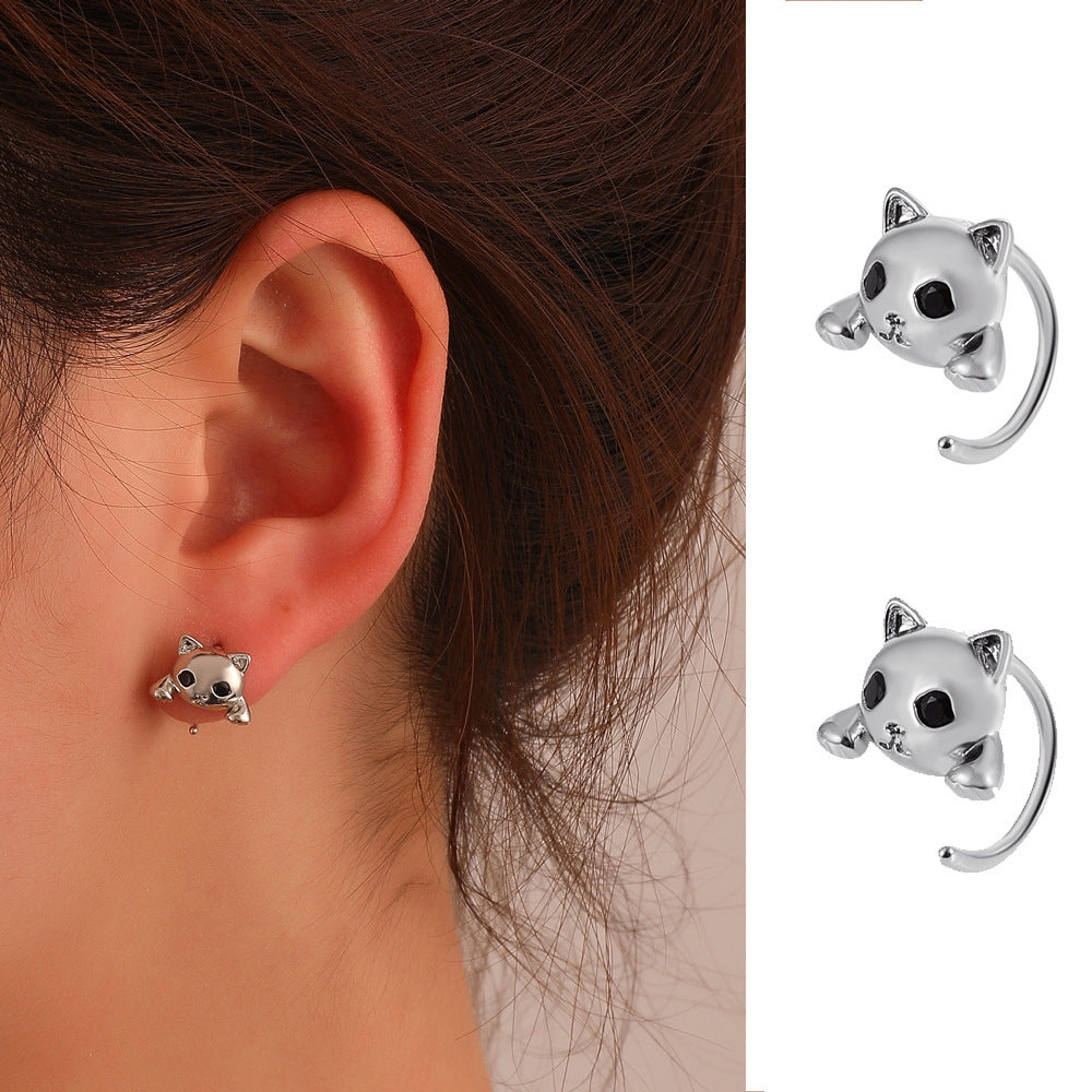 Cute Cat Retro Fashion Minority Design Simple Earrings