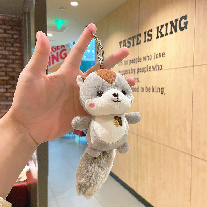 Plush Squirrel Doll Modeling Bag Hanging Ornament Keychain