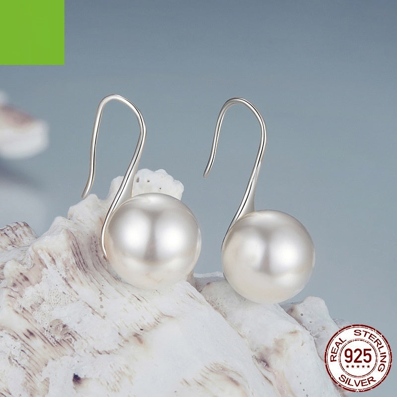 Sterling Silver Shell Pearl Ear Studs
