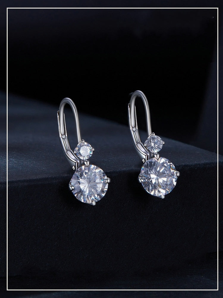 S925 Sterling Silver 1 Karat Moissanite Earrings