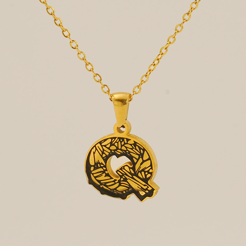 Letter Necklace Titanium Steel No Fading