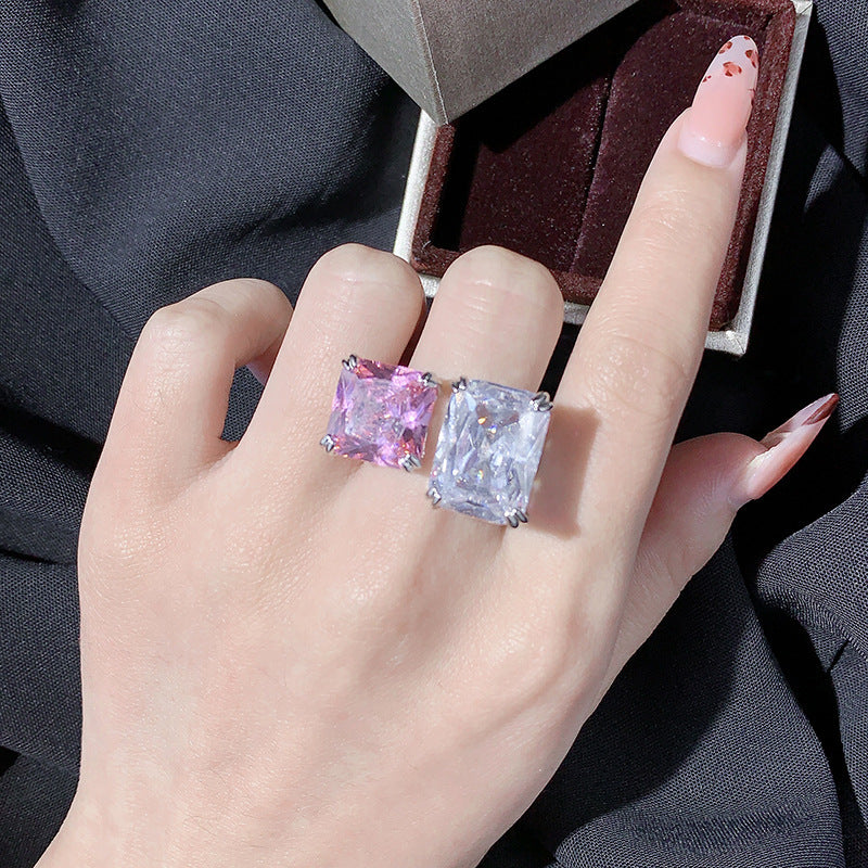 Artificial Topaz Square Ring
