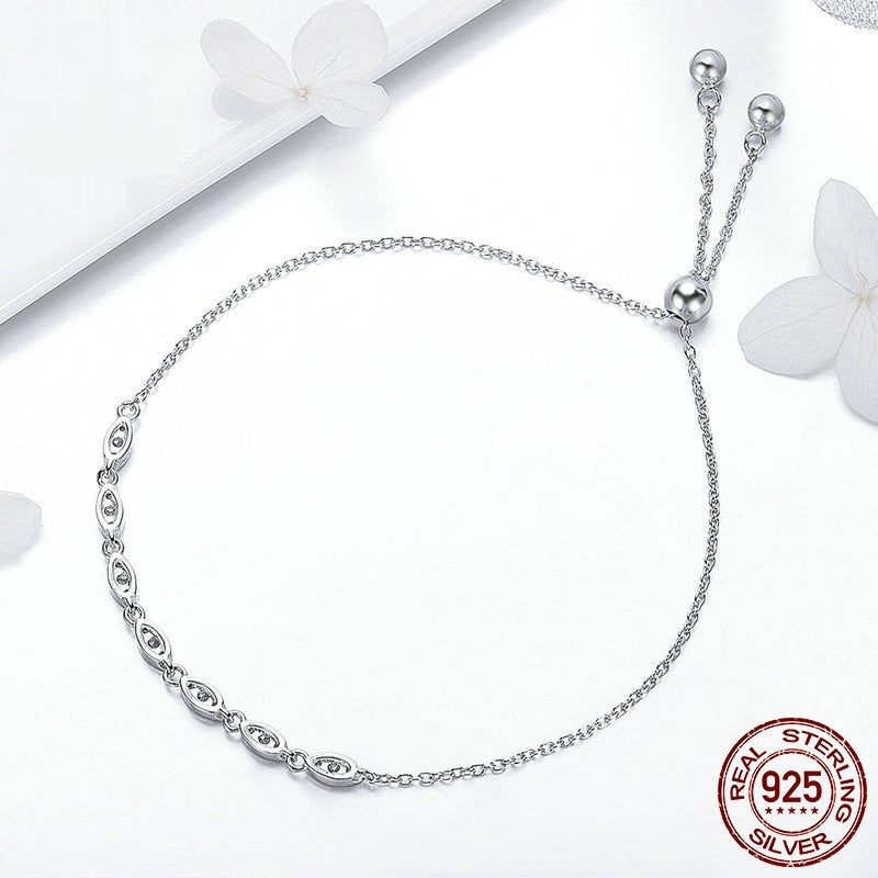 Simple Beauty Sterling Silver Inlaid Jewel Bracelet For Women