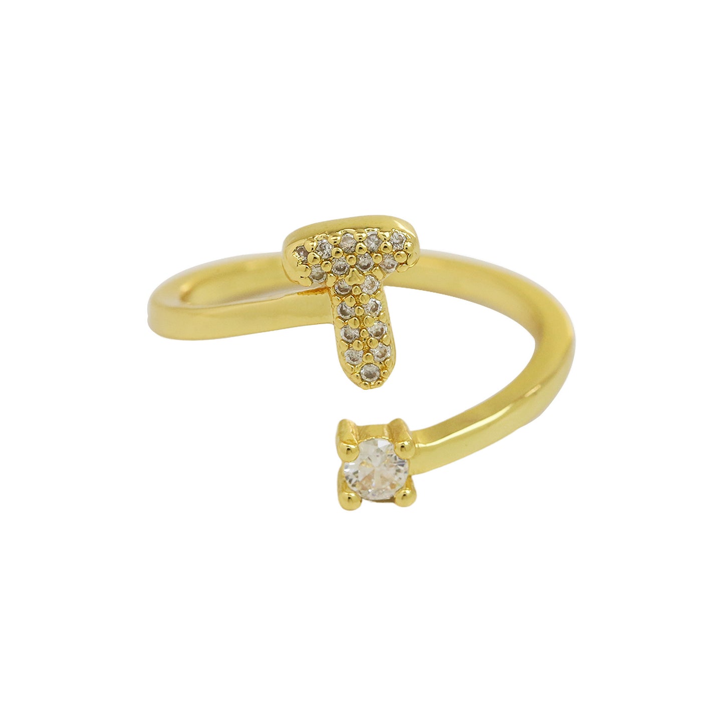 Cute 26 English Letters Open Adjustable Personality Ring