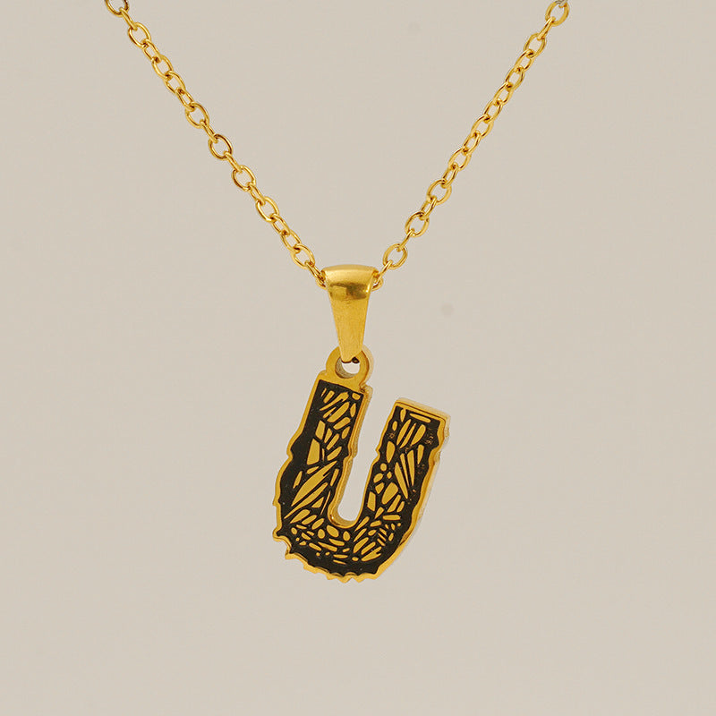 Letter Necklace Titanium Steel No Fading