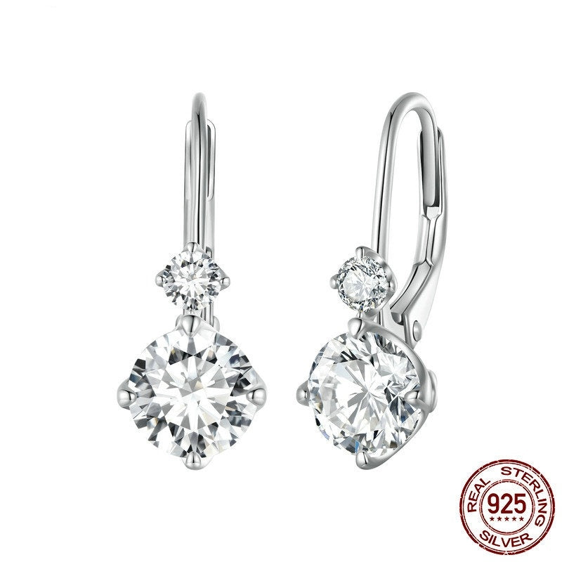 S925 Sterling Silver 1 Karat Moissanite Earrings