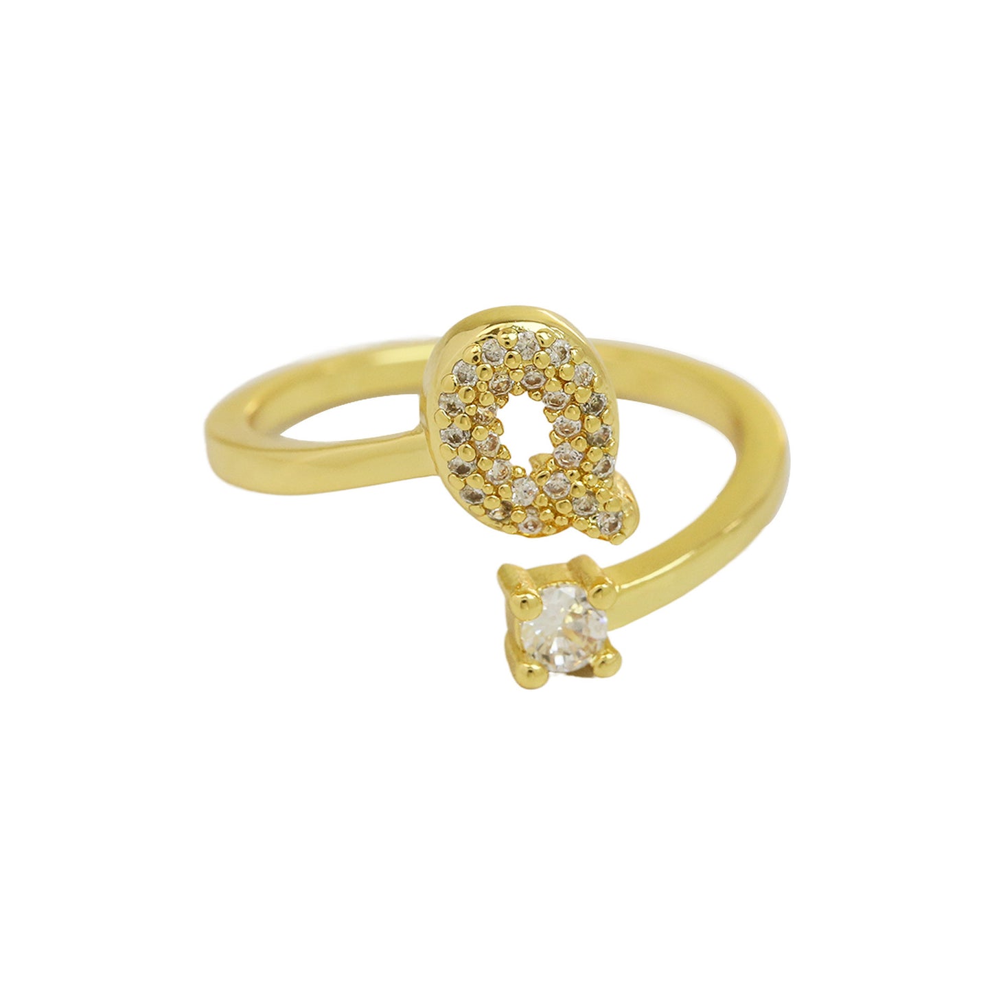 Cute 26 English Letters Open Adjustable Personality Ring