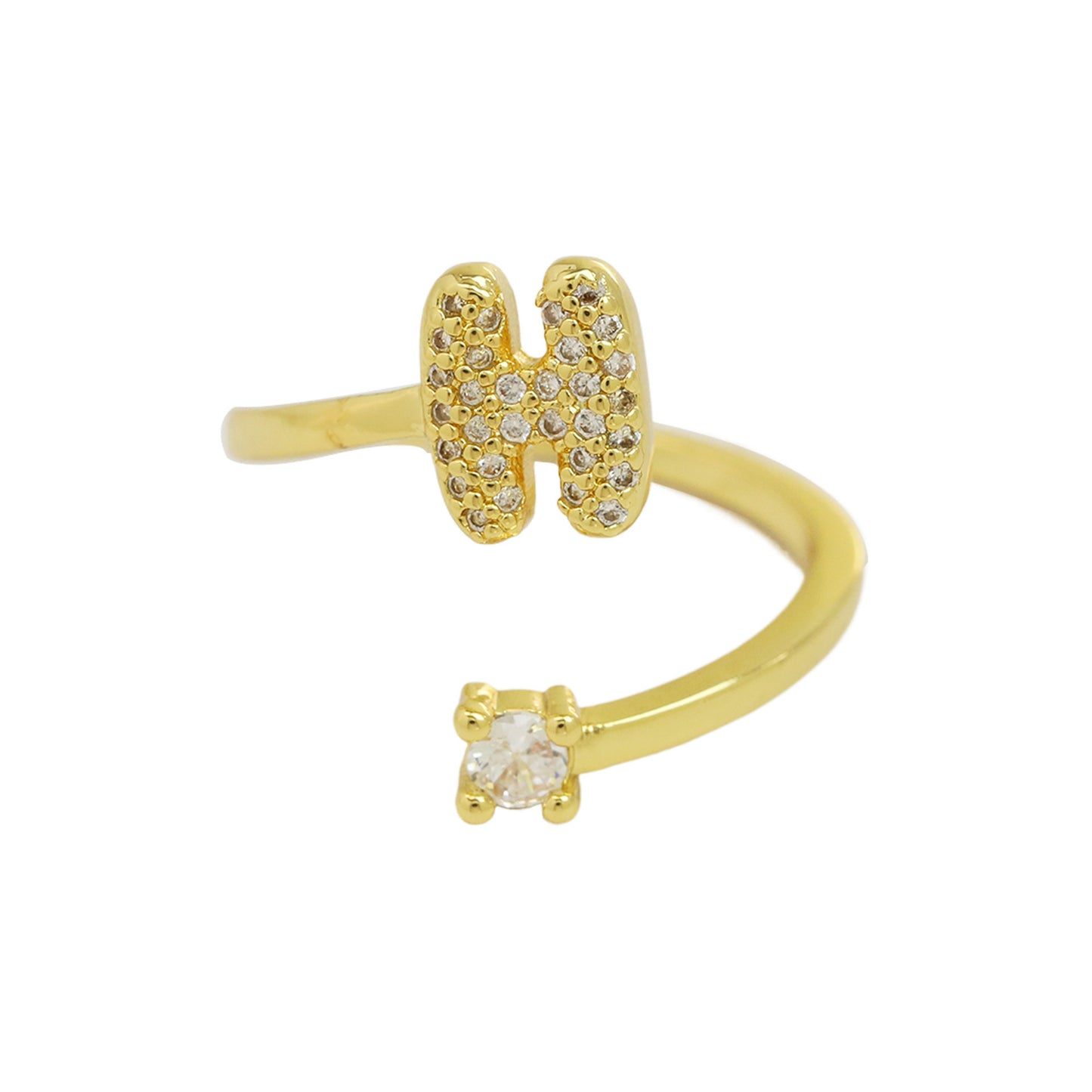 Cute 26 English Letters Open Adjustable Personality Ring