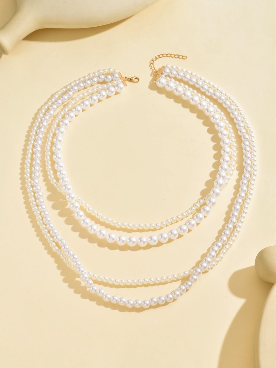 Elegant Multi-Layer Pearl Beaded Necklace - Classic And Timeless Jewelry