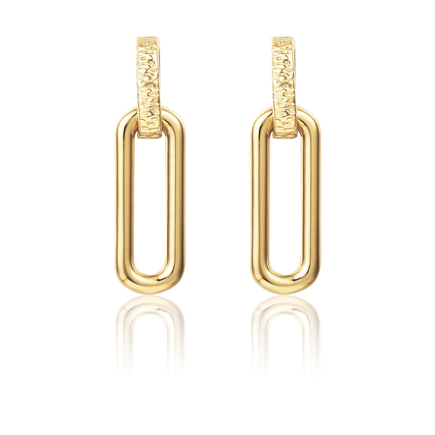 Geometric Hollow Line Diamond Oval Earrings