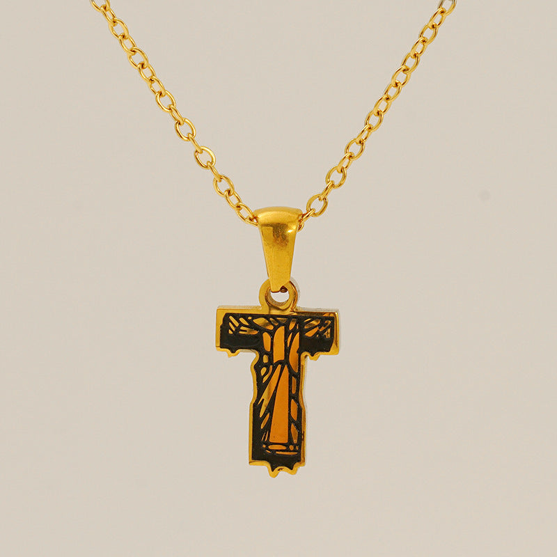 Letter Necklace Titanium Steel No Fading