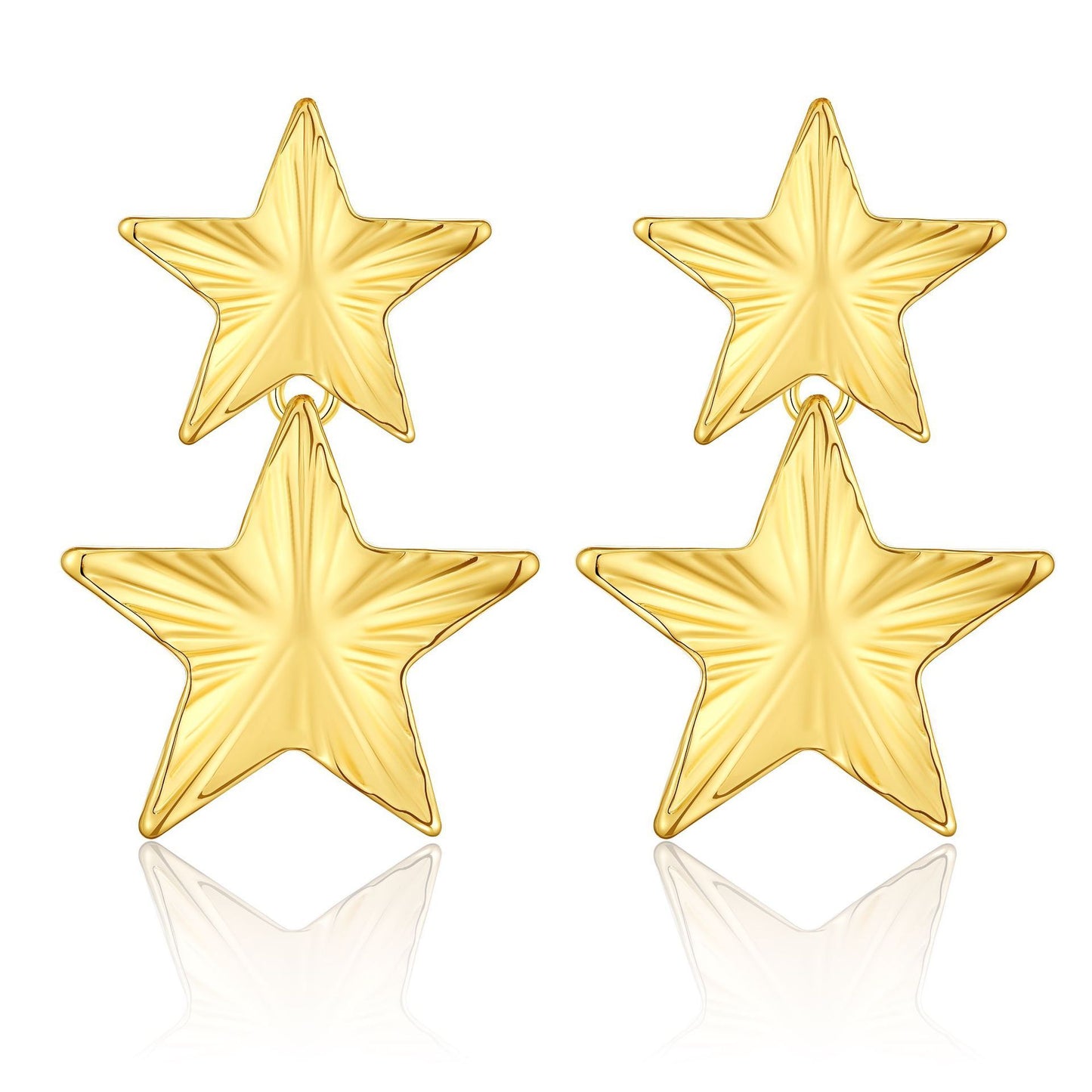 Five-pointed Star Double Layer Earrings