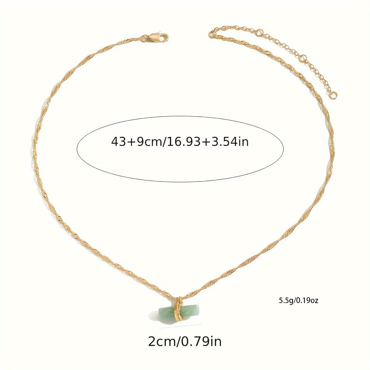 Gold Chain Jade Pendant Necklace