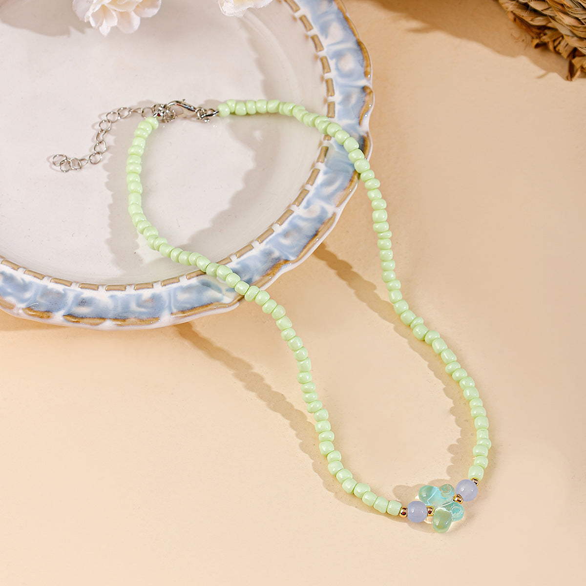 Resin Beaded Handmade Necklace Butterfly