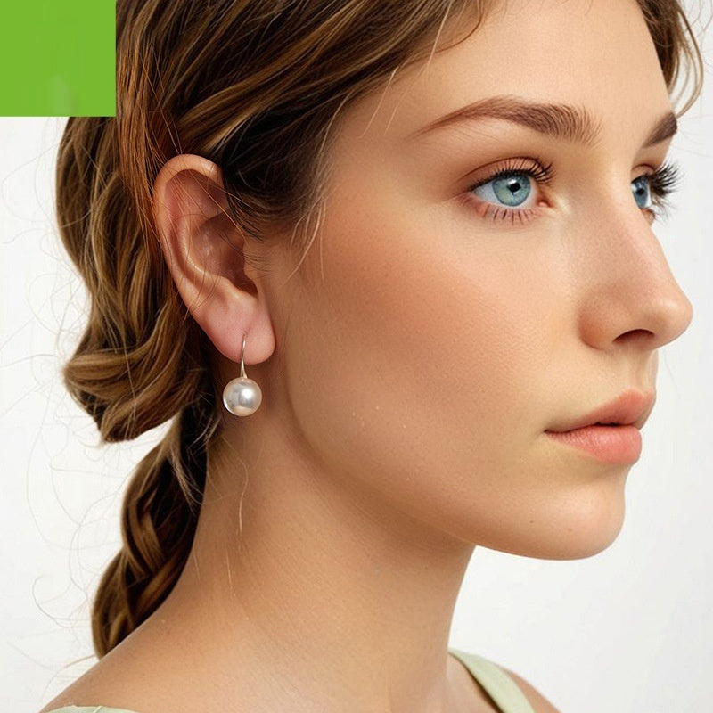 Sterling Silver Shell Pearl Ear Studs